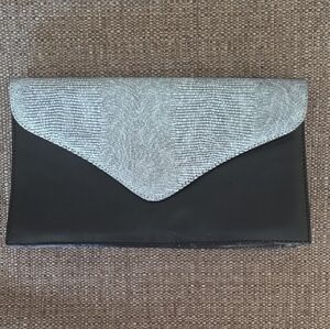 Bellini Black and Silver Clutch